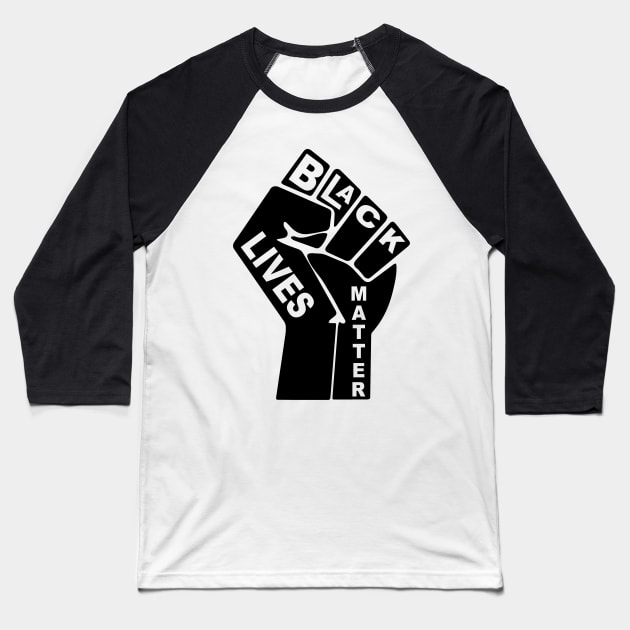 BLM Fist Baseball T-Shirt by OakBad